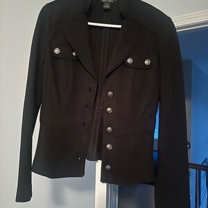 White House Black Market Black Buttoned Blazer